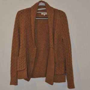 Madewell Brown Cableknit Cardigan Shawl Collar S